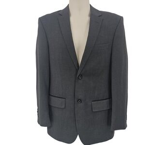 Angelo Rossi Blazer Mens 36R Charcoal MicroTech Stretch Two‎ Button Suit Jacket
